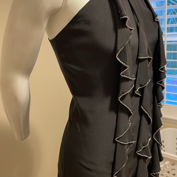 ROBBI & NIKKI byROBERT RODRIGUEZ SILK CHAIN EMBELLISHED RUFFLE FRONT TANK TOP SM - Picture 7 of 16